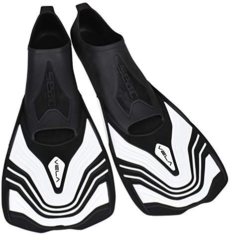 SEAC Vela Pinne Corte da Nuoto e Snorkeling Unisex Adulto Bianco 44-45