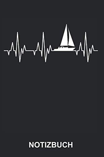 Notizbuch: Segeln Segelboot Boot Segelschiff Segler Segelsport Wassersport Lustig Witzig Herzschlag EKG | Notizbuch, Tagebuch, Notizheft, Schreibheft | ca. A5 mit Linien | 120 Seiten liniert