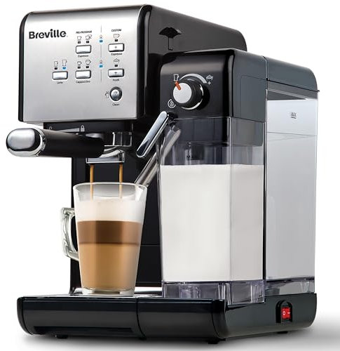 Breville One-Touch CoffeeHouse Coffee Machine | Espresso, Cappuccino & Latte Maker | 19 Bar Italian Pump | Automatic Milk Frother | ESE Pod Compatible | Black [VCF107]