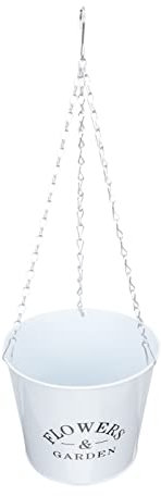 Metall Hängender Eimer Blumentopf H?ngekorb Wand Pflanztopf H?ngende Übertopf Zaunanlage H?ngen Pflanzer Blumenkasten Blumenhalter Aus Metall Wandkorb Drinnen Hängender Korb Weiß