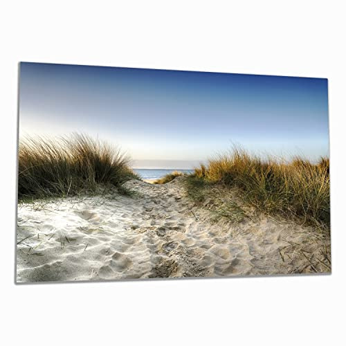 Wallario Herdabdeckplatte/Spritzschutz aus Glas, 1-teilig, 80x52cm, für Ceran- und Induktionsherde, Weg durch die Dünen zum Strand am Meer