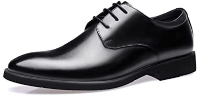 Mens Dress Shoes Modern Classic Slip On Oxfords Formal Casual Business Wedding Work Lace-ups, Black 41