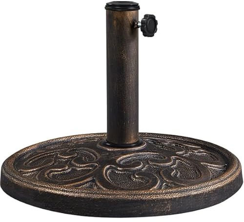 Yaheetech Sonnenschirmständer Balkonschirmständer Marktschirmständer Sonnenschirmfuß Sonnenschirm Ständer für Sonnenschirmstöcke bis 38 mm / 48 mm, Bronze