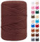 LEREATI Cordino per Borse Uncinetto, Corda Macrame 3mm x 170m Corda in Poliestere Filo Macrame, Macramè Filo Cordoncino per Borse a Uncinetto, Fai Da Te, Regalo per Maglieria (Caffè)