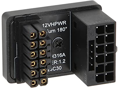 GPU-PCIe-5.0-Anschluss, 600 W, 12 V, 180-Grad-Winkel, HPWR ATX3.0-Netzteilplatine, 16P auf 16P Stecker auf Buchse, GPU-Netzteil für Desktop-Grafikkarte (PH316 Schwarz)