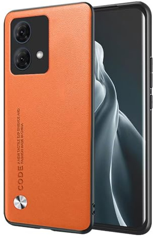 EASSGU Funda para Motorola Moto Edge 40 Neo (6.55 Inches), Carcasa de Teléfono de Estilo Empresarial con Respaldo de PU Cuero - Naranja