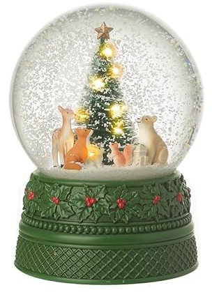 Heaven Sends Schneekugel mit Musik, Waldtiere, beleuchtet, Weihnachten