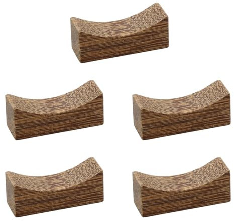 Tabanzhe 5pcs Wooden Chopstick Rests Set - Premium Natural Wood Holders for Chopsticks, Spoons, Forks, and Knives - Ideal for Home, Restaurant, and Party Use