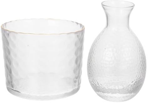 ABOOFAN Carafe à Saké Japonaise 1 Set en Verre pour Chaud et Froid | Usage Hiver, Surface Lisse et Lumineuse, Style Japonerie Simple, Format Transparent Couleur Aléatoire