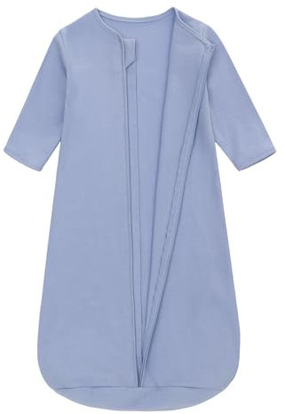 Miracle Baby Babyschlafsack, Tragbare Babydecke aus 100% Baumwolle, Langärmliger Schlafsack für Kleinkinder von 6 bis 12 Monaten (Blau), MB10301001760008-LS-M