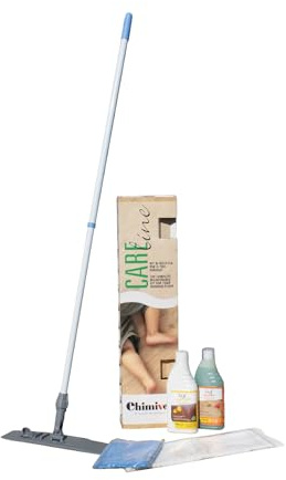 CHIMIVER KIT BELLEZZA Parquet Oliati – Pulizia e Manutenzione Pavimenti in Legno Oliato: 1L Lios Soft Balm + 1L Lios Kronos + 1 Scopa Lavapavimenti + 2 Panni