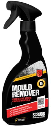SCRUBB Mould Remover Spray, Industrial Strength, Mildew & Algae Spot & Stain Remover, 500ml