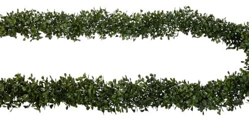 Künstliche Buchsgirlande 190cm x10cm GA – Buchsbaumgirlande Outdoor rund | Runde Buchsbaumgirlande mit 180cm Blattbestückung aus wetterfestem Kunststoff. Ideal für Indoor & Outdoor Dekorationen