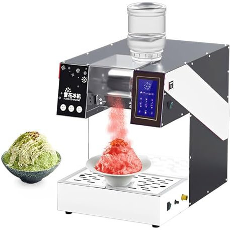 GXLDIANPU 1980W Commercial Snowflake Ice Machine, Ice Crusher, Adjustable Speed, Microcomputer Control, Quick Ice Dispensing In 3 Seconds, Suitable for Bar Cocktails/milk