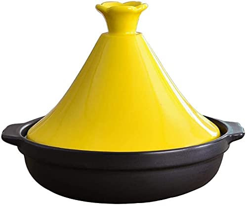FHPEWXDG Cazuela de cerámica Olla de Barro Cazuela de Hierro Fundido Cazuela con Tapa Cazuela Ovalada - Resistencia a Altas temperaturas y fácil de Limpiar