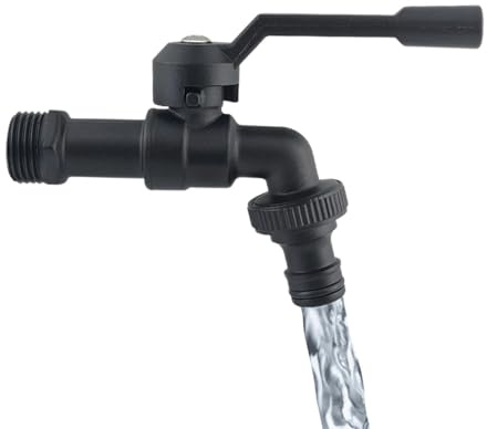 Bibcocks Outlet - Grifo para manguera de jardín (1/2 pulgadas, anticongelante, latón negro) , color negro