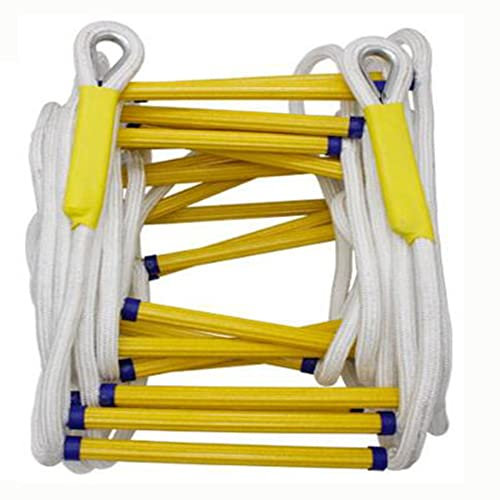 FGQCBBYC Strickleiter für Notausgänge, schwer entflammbare Sicherheitsstrickleitern mit Karabinern, weiche Kletterleiter aus Nylon für Kinder und Erwachsene, für drinnen und draußen, 6 m