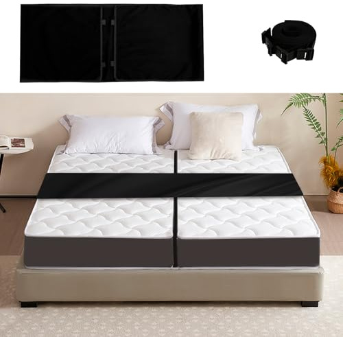 Foppla Bettbrücke Doppelbett zu King extra langer Bettkonverter mit 2 Befestigungsgurten, Bettverbinder, Doppelbettverbinder, King-Maker, Matratzenverbinder für verstellbares Bett (230 x 50 cm