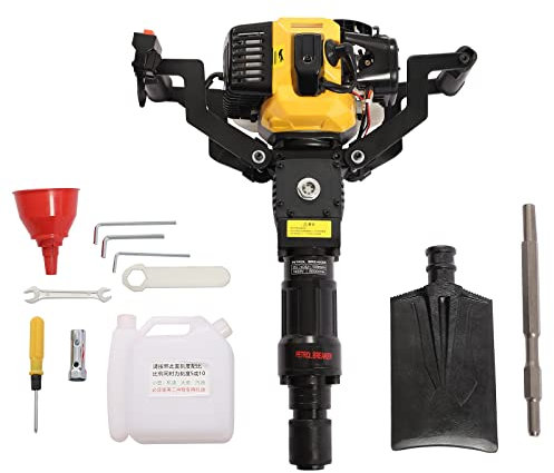 1900W Ahoyadora Perforadora Portáti, con Motor 2 Tiempos, Martillo Excavador Multifuncional para Trasplante, Paisajismo y Jardinería, Incluye Pala de 8.26 para Trabajo Pesado y Perforación Eficiente