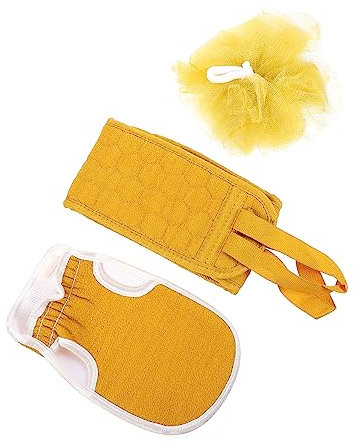 Beavorty 1set Back Scrubber Bathing Kit Exfoliating Gloves Bath and Back-pulling Towel Set for Gentle Skin Care Easy to Use and Store for Daily Showers and