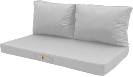 deco arts Coussins pour Salon de Jardin Déhoussable - Coussins extérieur - 120x60 cm - Coussin de Remplacement pour Fauteuil, Banc & Chaise d'extérieur - Imperméable & Confortable - Gris Galet