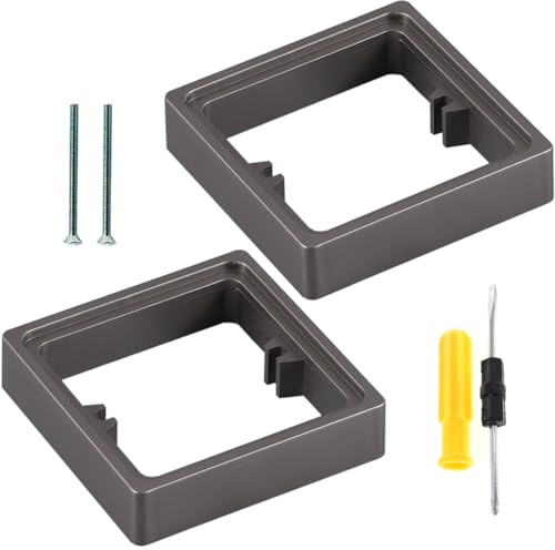 Acmerota Einzelne Steckdose Abstandshalter 1 Gang Quadratischer Abstandshalter 0.78IN/20MM Aufputzdose quadratischer Abstandshalterrahmen Graue Dosenplatte Einzelne Steckdose, 2er-Pack