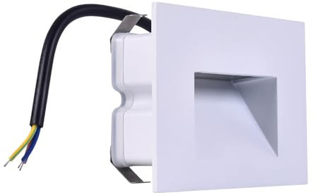 Faretto segnapassi da esterno lampada da muro IP65 LED 5W ad incasso per scatola cassetta 503 scale giardino viale gradini, CCT 3 Tonalità selezionabile luce fredda Luce calda Luce Naturale (Bianco)