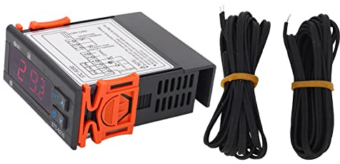 Termostato con Display Digitale, Regolatore di Temperatura a Due Sensori per Refrigerazione di Congelatori di Armadi Freddi con Schermo LED