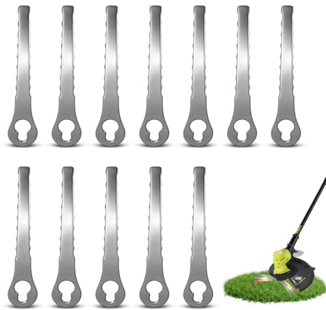 Shyllin Lame pour Coupe Bordure, 12 Pièces Lame Debrouissalleuses en Métal, Lame Tondeuse à Gazon Universelle, Accessoires Tondeuses à Gazon, pour Jardin et Pelouse Coupe Bordures