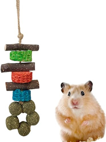 brooksnaji Jouet à mâcher pour Hamster - Friandises pour Lapin - Ensemble de Jouets pour Cochon d'Inde - Boules d' Naturelles et bâtons à mâcher en Bois de Pommier - pour Les Soins bucco-dentaires du