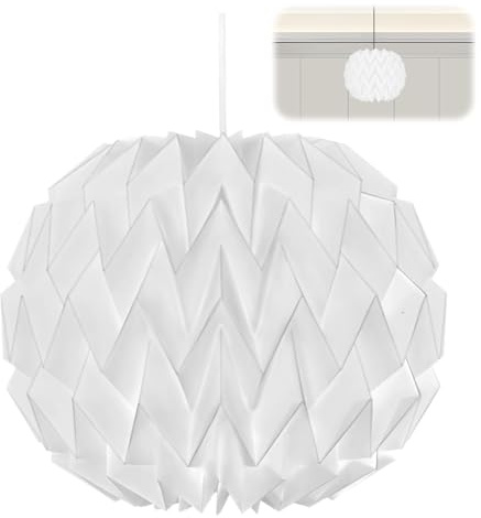 Faltbarer Origami Lampenschirm Hängende Lichtabdeckung Aus Papier | Modernes Lampen Design für Wohnzimmer Schlafzimmer Küche, Ästhetisches Dekorationszubehör, Papierlichtabdeckung, Hängelampe