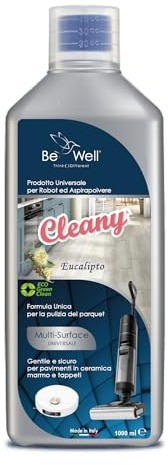 CLEANY Nettoyant concentré pour robot lave vaisselle et aspiration avec désinfectant multisurface 1000 ml, nettoyage sans traces et durable. Convient à tous les robots (Eucalyptus)