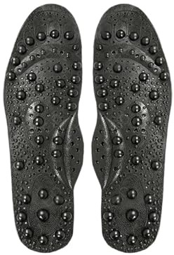 Magnetiska massageinnersulor fot akupressur sko dynor terapi bantning innersulor för viktminskning man kvinnor unisex (svart, S EU 35-40)