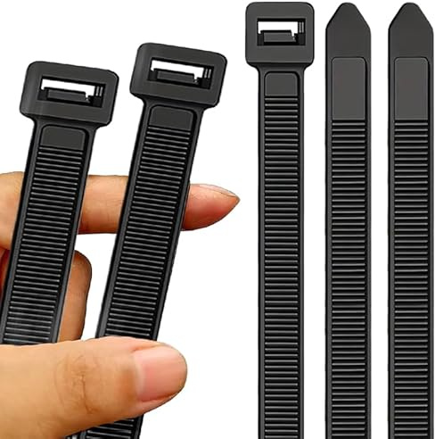 Bridas Plastico Extra grande 500mm x 12mm (1.2 cm x 50 cm), Bridas Negras Largas, 50 piezas Bridas para Cables Anchas Gigantes Brida Plástico Gruesas Fuertes Resistentes A Los Rayos UV Zip Ties