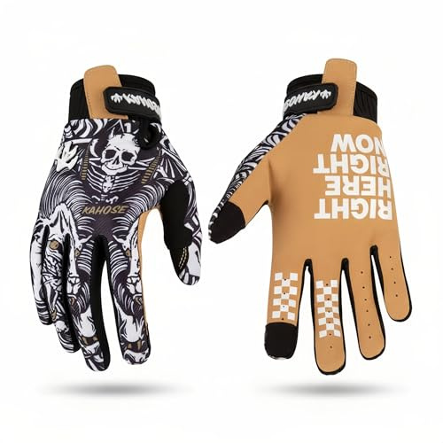 KEZAINN Skeleton-Paw Motorcycle Gloves for Men Women, Breathable Non-Slip Touchscreen Motocross Gloves for ATV MTB Dirt Bike Racing Cosplay Halloween (Black, XL)