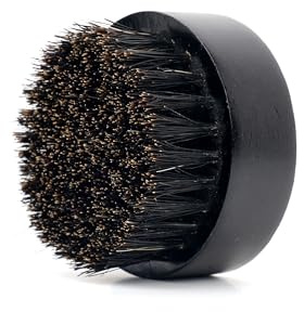 Skäggborste med naturliga borst, rund groomingborste för män, svart