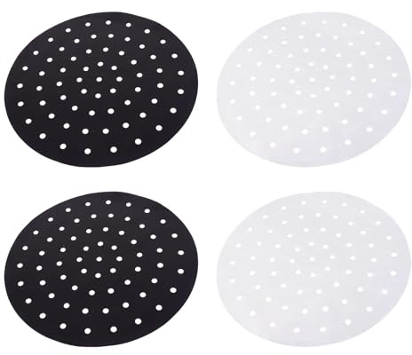 Mikikit 4Pcs Reusable Air Fryer Liner Mats Non-Stick Perforated Baking Mats for Grilling and Steaming