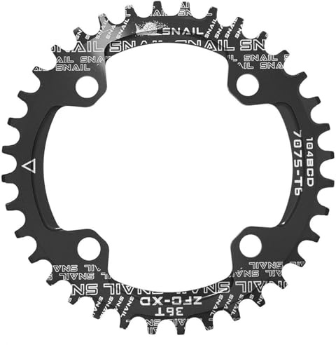 Oiieco 34T MTB Bike Chainring 104BCD Single Chainring for Mountain Bikes, CNC Aluminium Narrow-Wide Tooth Profile, Compatible with Shimano SRAM 1x Drivetrains
