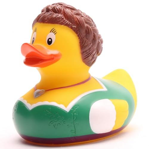 Duckshop I Bayerin Badeente I Quietscheente I L: 8 cm I Quietscheentchen I Geschenk Bayern I Präsent Oktoberfest