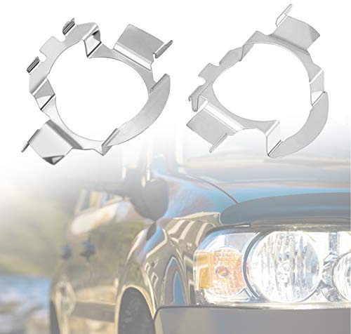 H7 LED Adapter Halterung 45x32mm Aluminium Silber | Scheinwerfer-Umrüstsockel, Hitzebeständige Korrosionsfeste Bauweise, Präzise Verriegelung Im Originalgehäuse