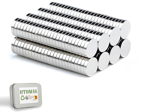 UTOMAG 200 Stück Neodym Magnete 5x1mm, Ultra-Starke Mini Permanent Magneten, Runde Klein Magnets für Kühlschrank, Magnettafel Whiteboard, Magnettafel Bänder, Pinnwand, Fotos, Karte, Miniaturen