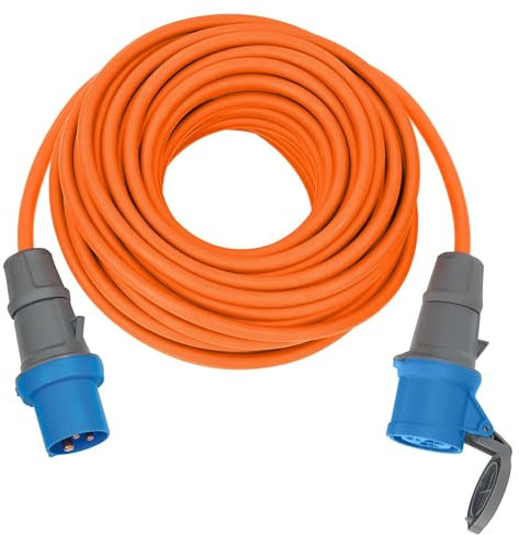 Brennenstuhl CEE 230V Camping-Verlängerungskabel 25m (H07RN-F 3G2,5 Kabel in der Signalfarbe orange, Camping-Stromkabel für den ständigen Einsatz im Außenbereich IP44, Made in Germany)
