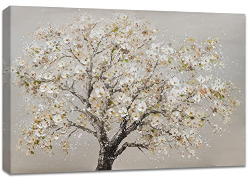 Marco de Madera Cuadro Modernos Cerezos en flor Árbol Lienzo Cuadros Decorativos Lienzo Pintura Cuadros Decoracion Salon Comedor Dormitorio Cocina Baño Oficina Decoracion Pared Salon 40x60cm