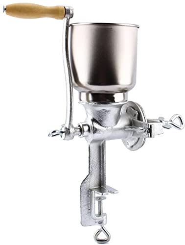 Adjustable Manual Grain Grinders Spice Mill Manual Grain Mill Cereal Flour Mill Hand Crusher for Grinding Corn Tabletop Mount