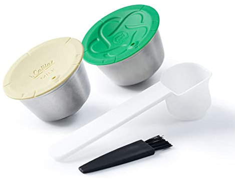 RECAFIMIL Wiederverwendbare Dolce Gusto Kaffeekapsel und Milchkapsel nachfüllbar Edelstahl Kaffee & Milchkapsel für Dolce Gusto Kaffeemaschine, 1 Kaffeekapsel und 1 Milchschaumkapsel