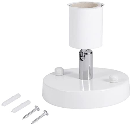 Tissting 1Pc E27 Light Socket Modern Ceiling Light Lamp Bulb Holder Socket 180° Rotating with 2 Screws for E27 Screw Type Light Bulbs Home Office Lighting(White)