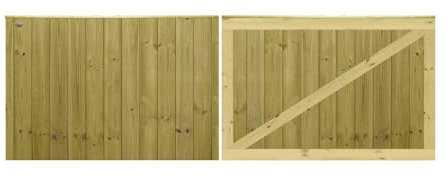 Premier Garden Supplies PGS Tongue & Groove Fully Framed Capped Flat Top Made to Measure Driveway Gates Measurements Height <3ft (90cm) x Width: 244cm - 274cm