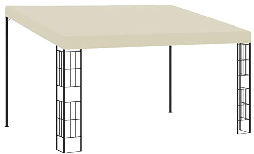 Tidyard Gazebo da Giardino in Tessuto Crema con Struttura in Acciaio - Padiglione da Parete 3x4x2,62 m