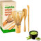 Molbory Lot de 3 fouets à matcha 100 dents - Fouet à matcha traditionnel - Cuillère traditionnelle - Thé vert - Poudre - Fouet japonais - Fait main