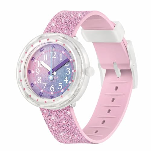 Flik Flak Armband für Kinder Sketch in Rosa, 5 cm, Silikon, Schnalle, Glam, Unisex, Weihnachten, Uhr